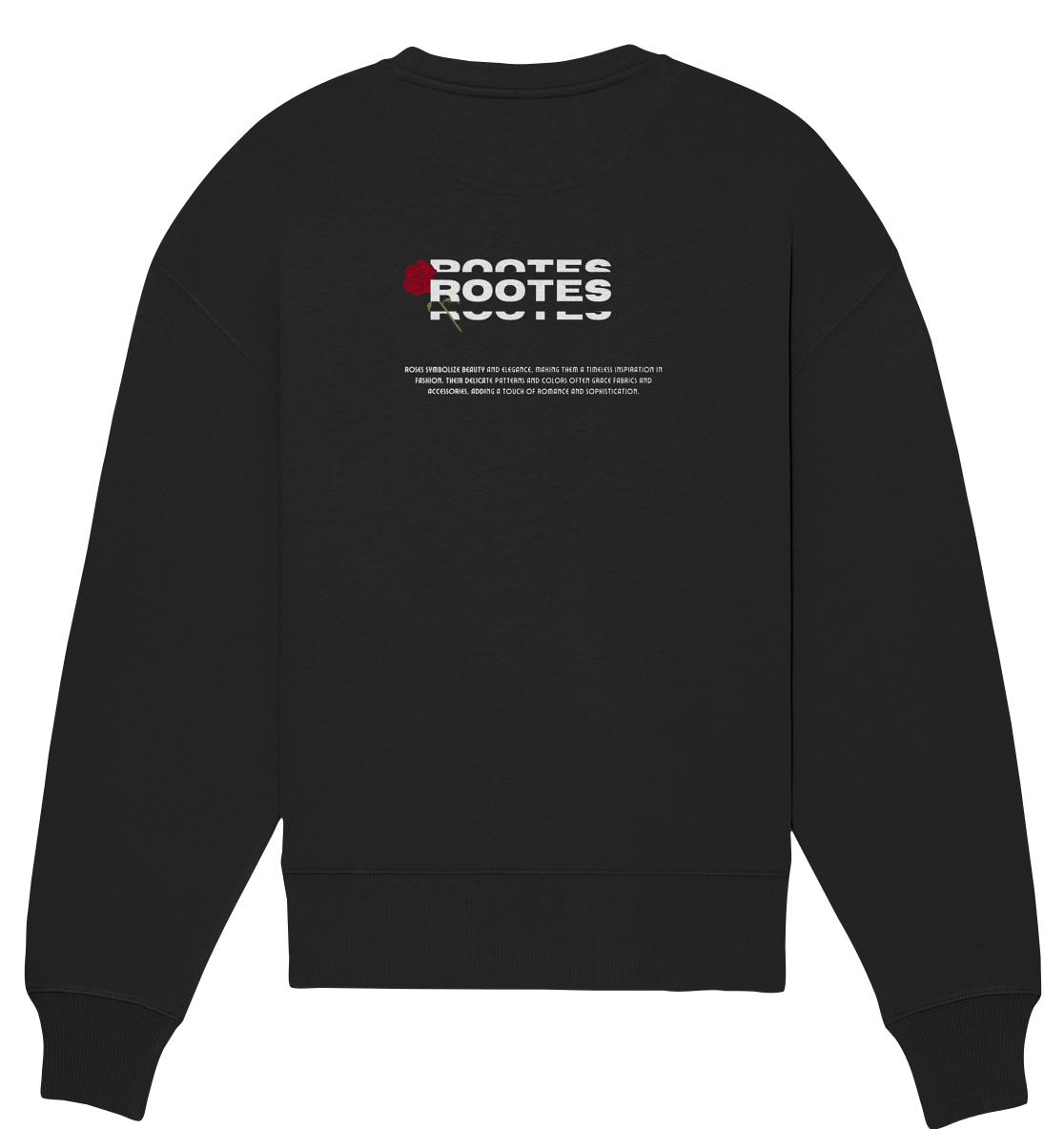 Rootes Flower Rose - Organic Oversize Sweatshirt